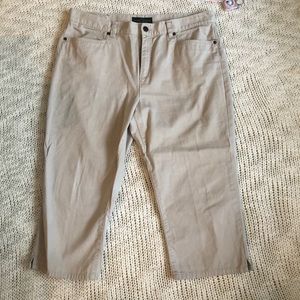 Cropped khaki pants